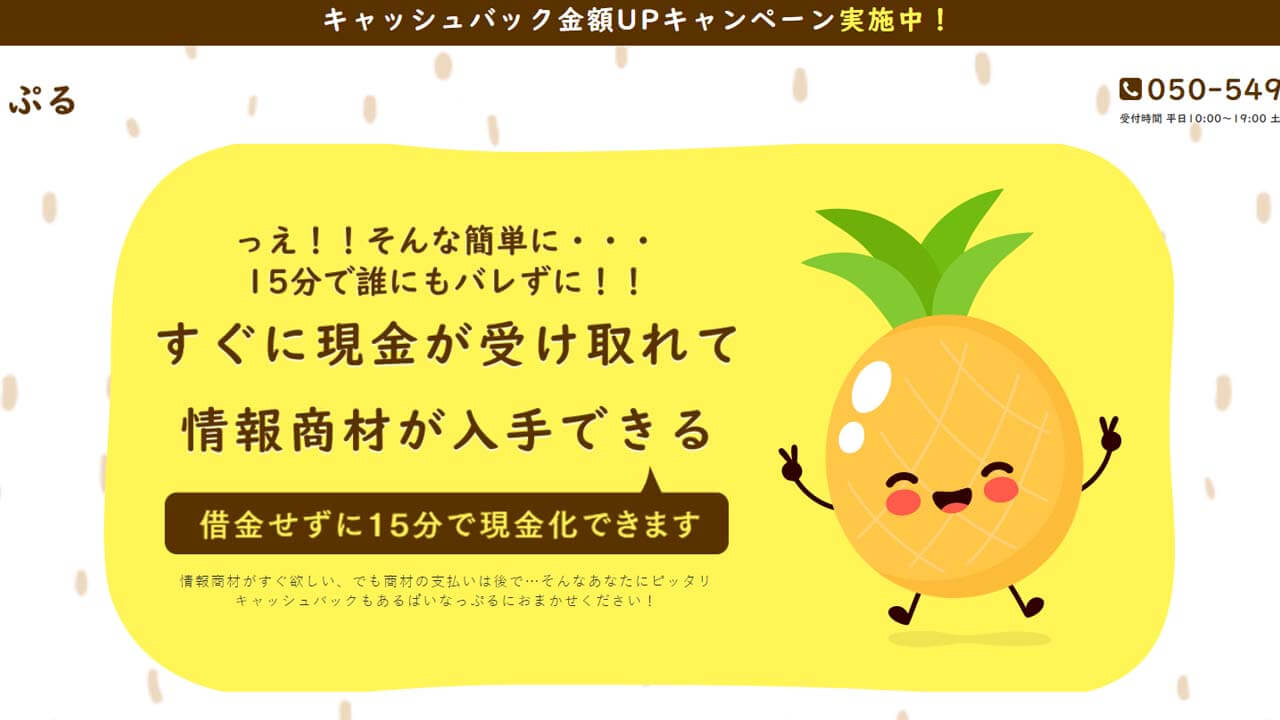 ぱいなっぷる_後払いツケ払い現金化